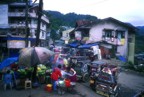 View of a sea of tricycles taken from the top of the jeepney as we passed through the town of Banaue on our way to Batad