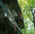 Moving into the crux of Hang Ten